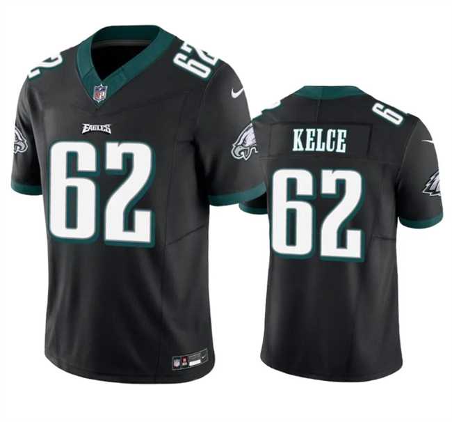 Youth Philadelphia Eagles #62 Jason Kelce Black 2023 F.U.S.E Vapor Untouchable Limited Stitched Jersey Dzhi